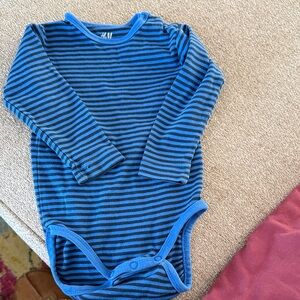 H&M Navy and Blue Striped Bodysuit